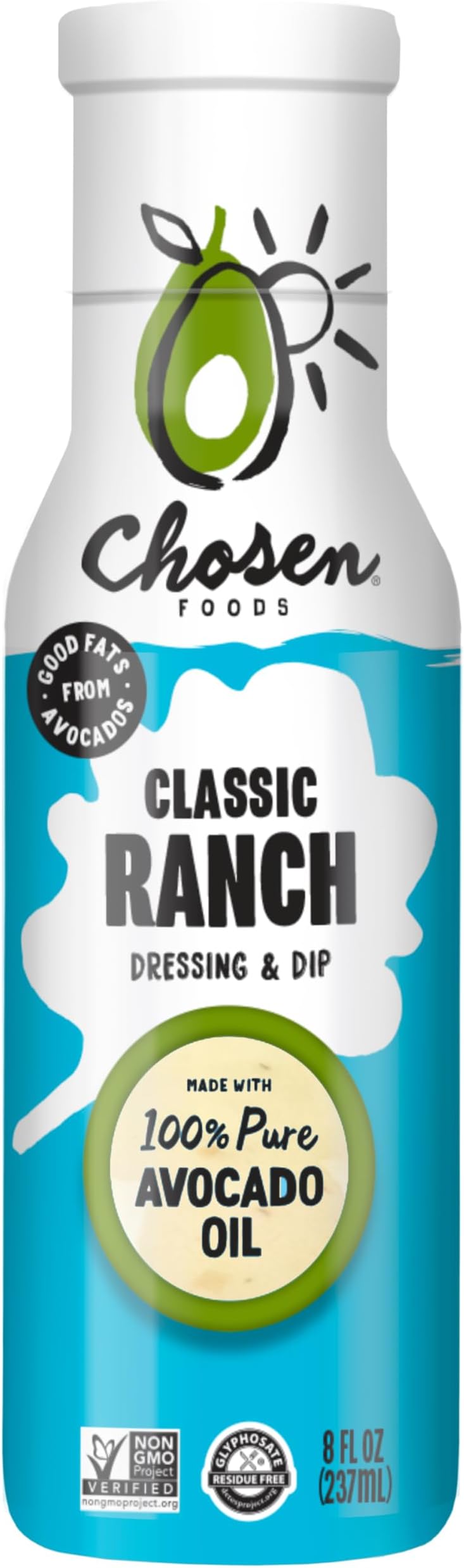 Chosen Foods Classic Ranch Dressing and Dip 8 oz with Recipe e-Book bundle
