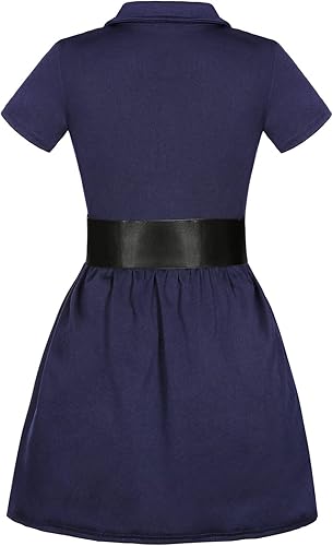 Miniatura 4 de Police Officer Costume for Kids Girls Dress Up Halloween Costumes Cop Outfit Uniform Role Play Handcuffs Hat Badge