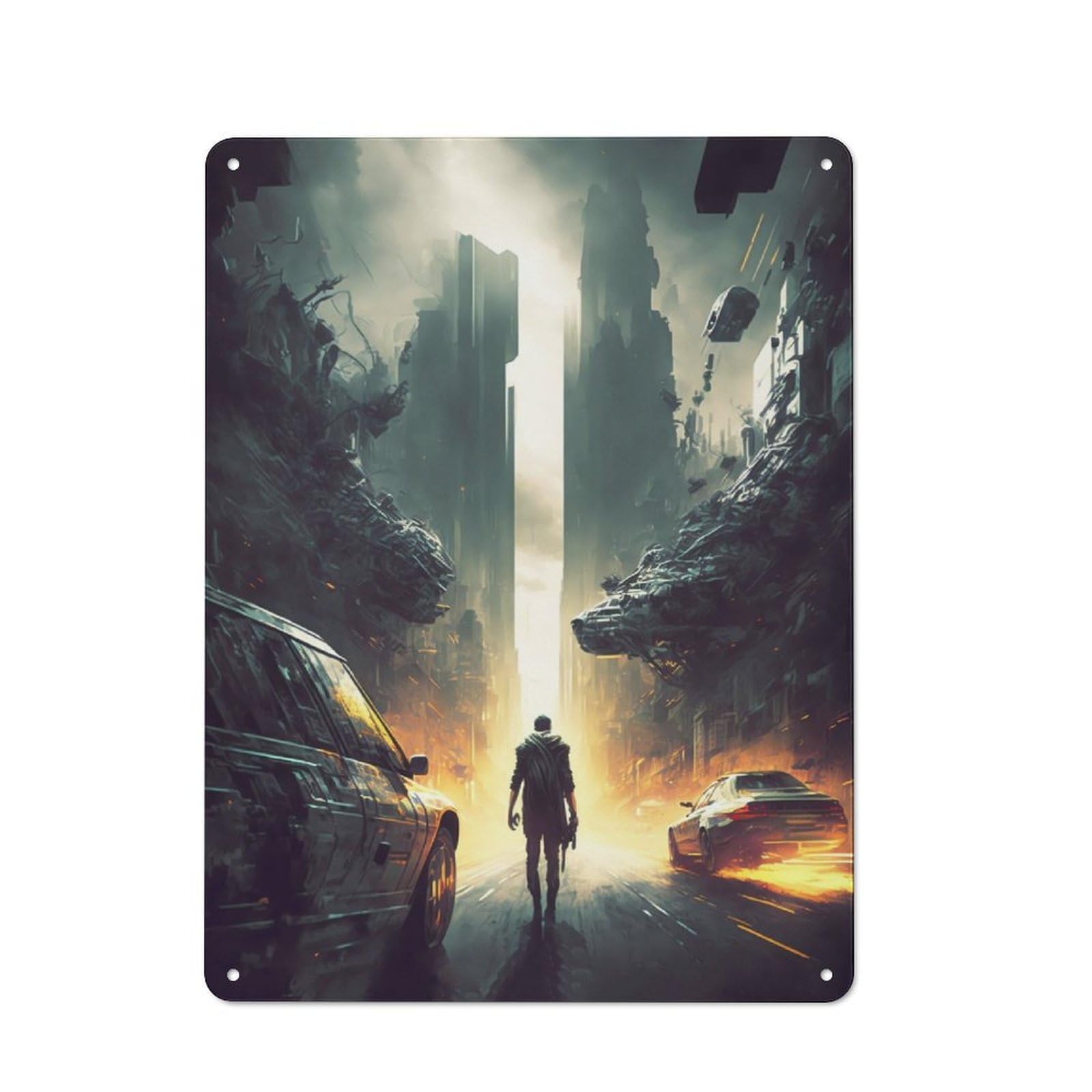 Junmoney Science Fiction Tin Wall Plaque 40X30cm With For Man Cave Or Games Room, For Updating Man Cave And Games Room After Moving