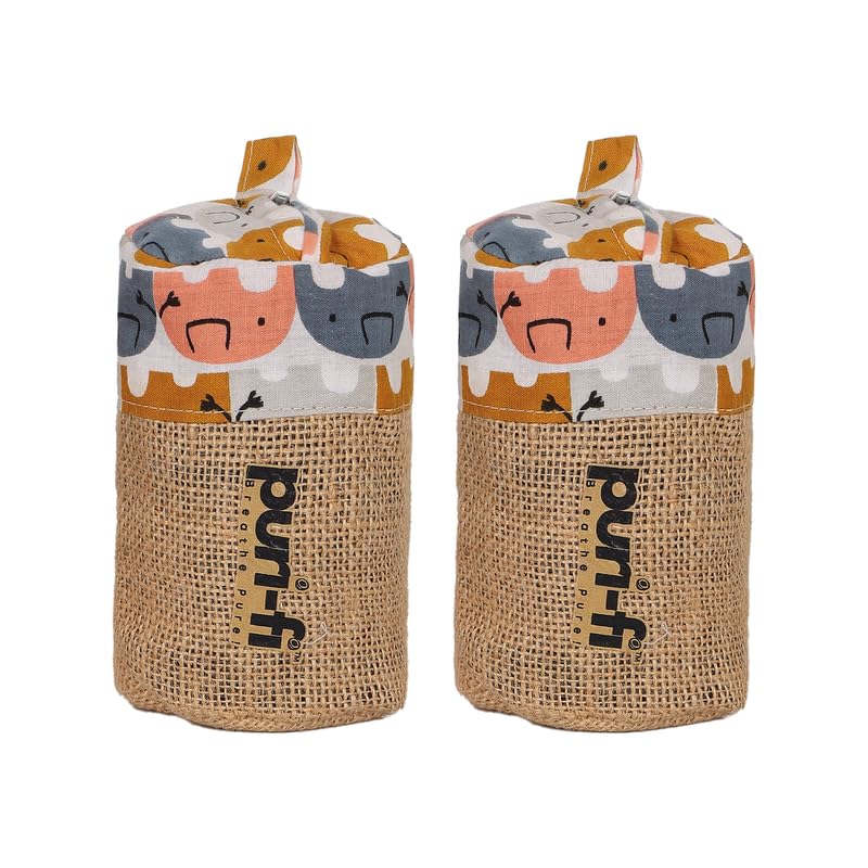 Image of Charcoal Air Purifier (Elephant Parade) - Non-Electric, Reusable Odor & Moisture Absorber with Coconut Shell Charcoal for Home, Car, Closet & Office. 250g, Pack of 2