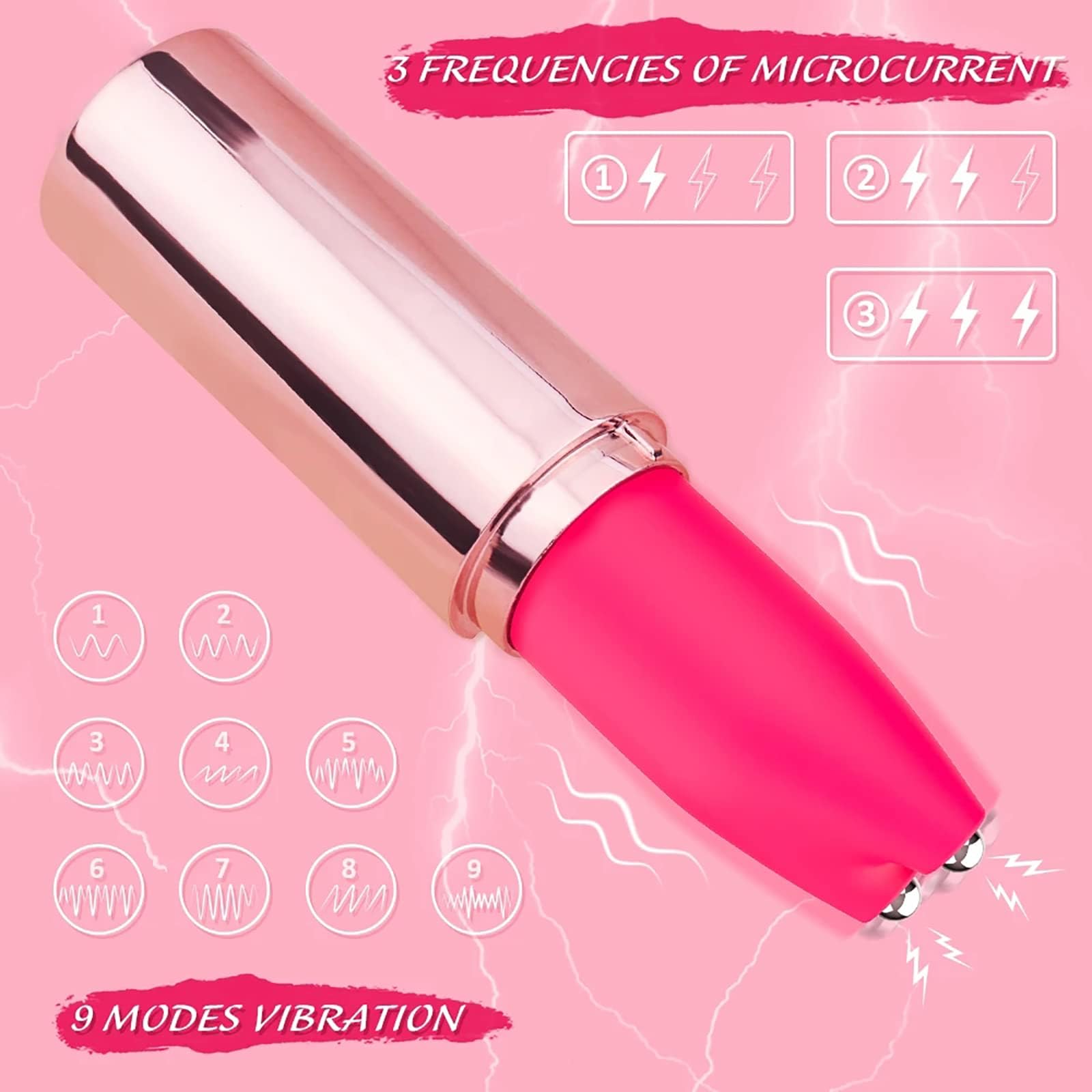 Mini Vibratoren für Sie Klitoris G Punkt Stimulator mit Leise Starke 9 Vibrationsmodi Elektrische Schock Lippenstift Vibro Ei Bullet Vibrator Tragbar Masturbation Sex Toys für Frauen Paare