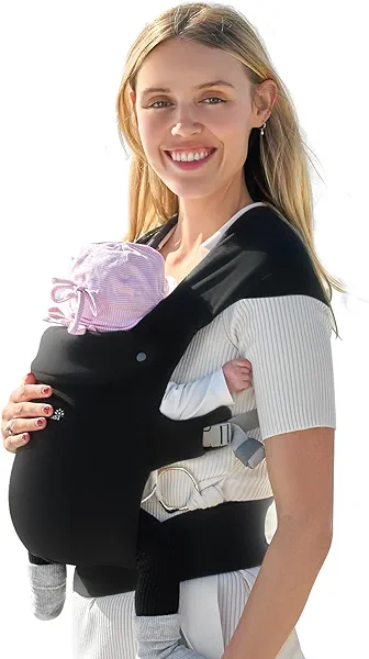 GROWNSY Baby Carrier Newborn to Toddler, Cozy Baby Wraps Carrier, Ergonomic Baby Carrier with Head Support, Black