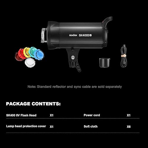 Miniatura 9 de Godox SK400II-V - Luz monolight estroboscópica de estudio fotográfico de 400 W con montaje Bowens, lámpara de modelado LED de 10 W para fotografía