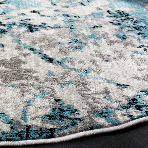 Tapete redondo 10 pies SAFAVIEH diseño moderno azul y marfil miniatura 3