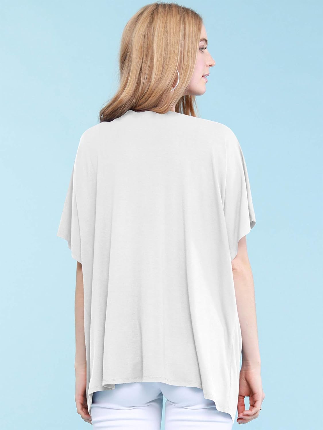 Made By Johnny Women's Kimono Style Short Sleeve Dolman Cardigan - Lightweight Open Front Summer Cover-Up - Image 4