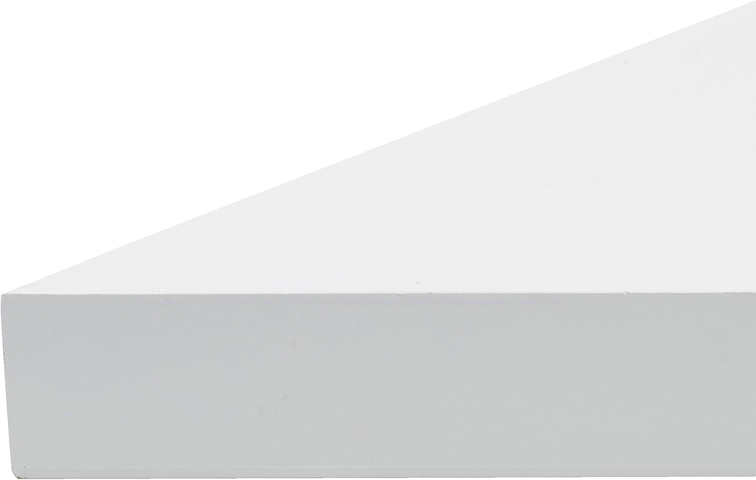 MELANNCO Corner Shelf Wood Chunky, Straight, White