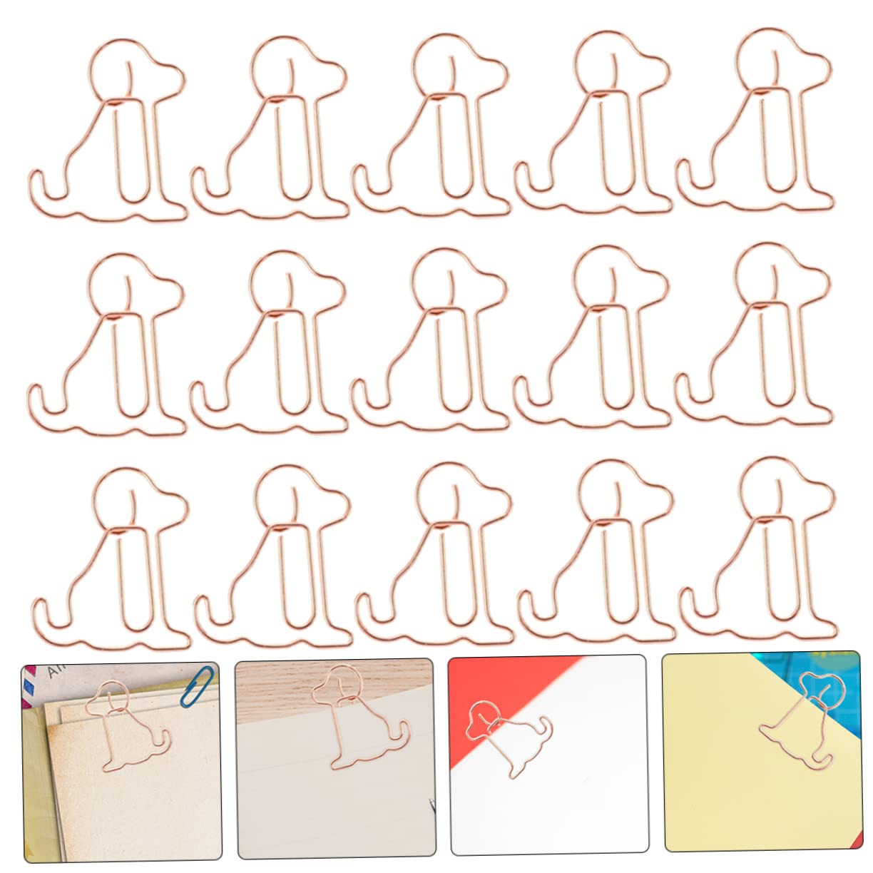 DOITOOL 3 Sätze Rose Gold Welpenpapierklammer Süße Büroklammern Papierklemmen Büroklammer Befestigen Cartoon-büroklammer Papierclips Büroklammern Süß Roségold Metall 50 Stück * 3