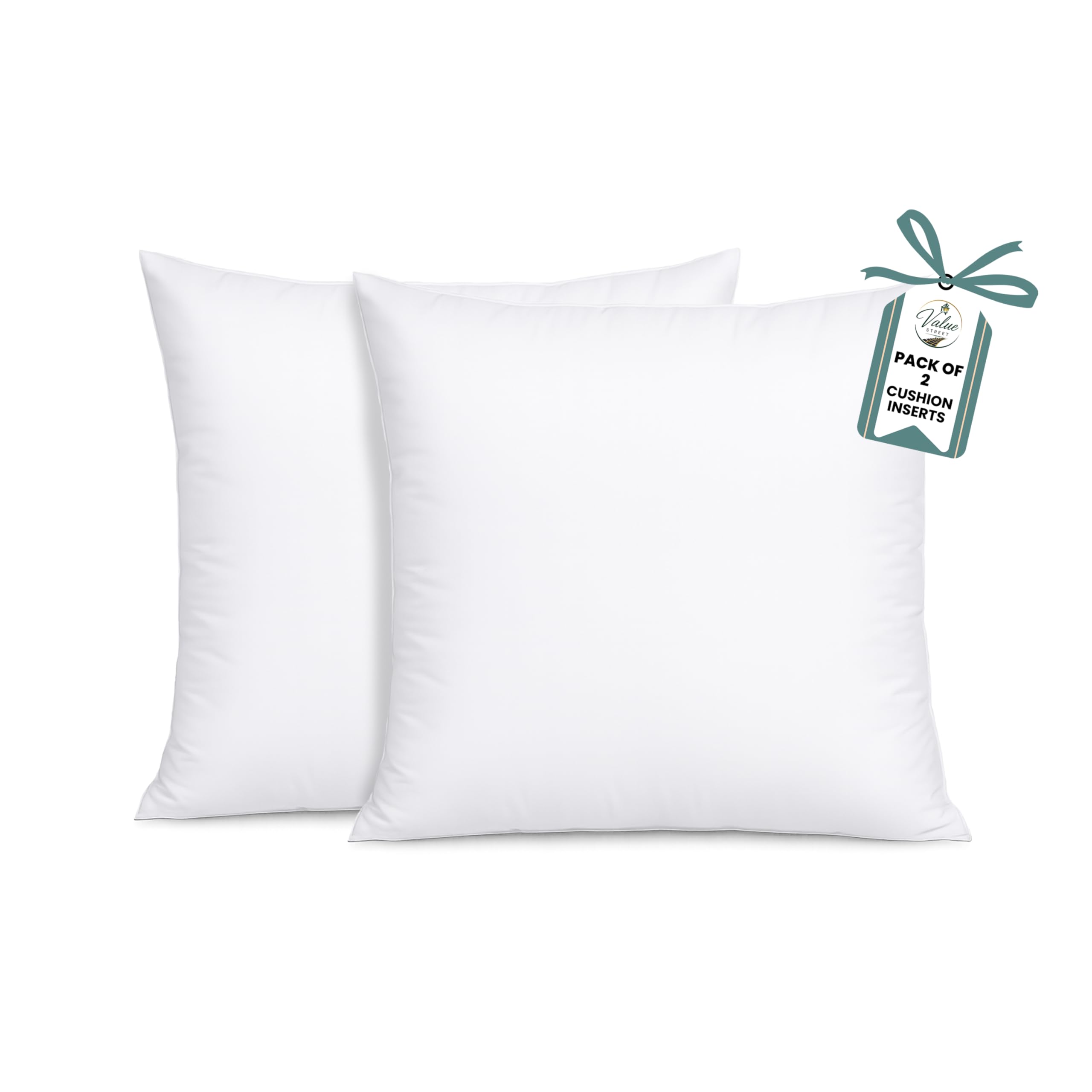 Cushion Inserts 50cm x 50cm Pack of 2 – Hypoallergenic Hollowfibre Cushion Pads – Soft & Supportive Sofa Cushions, Stays Fluffy for Longer Anti-Allergy Bounce Back Square Pillows (20"x20")