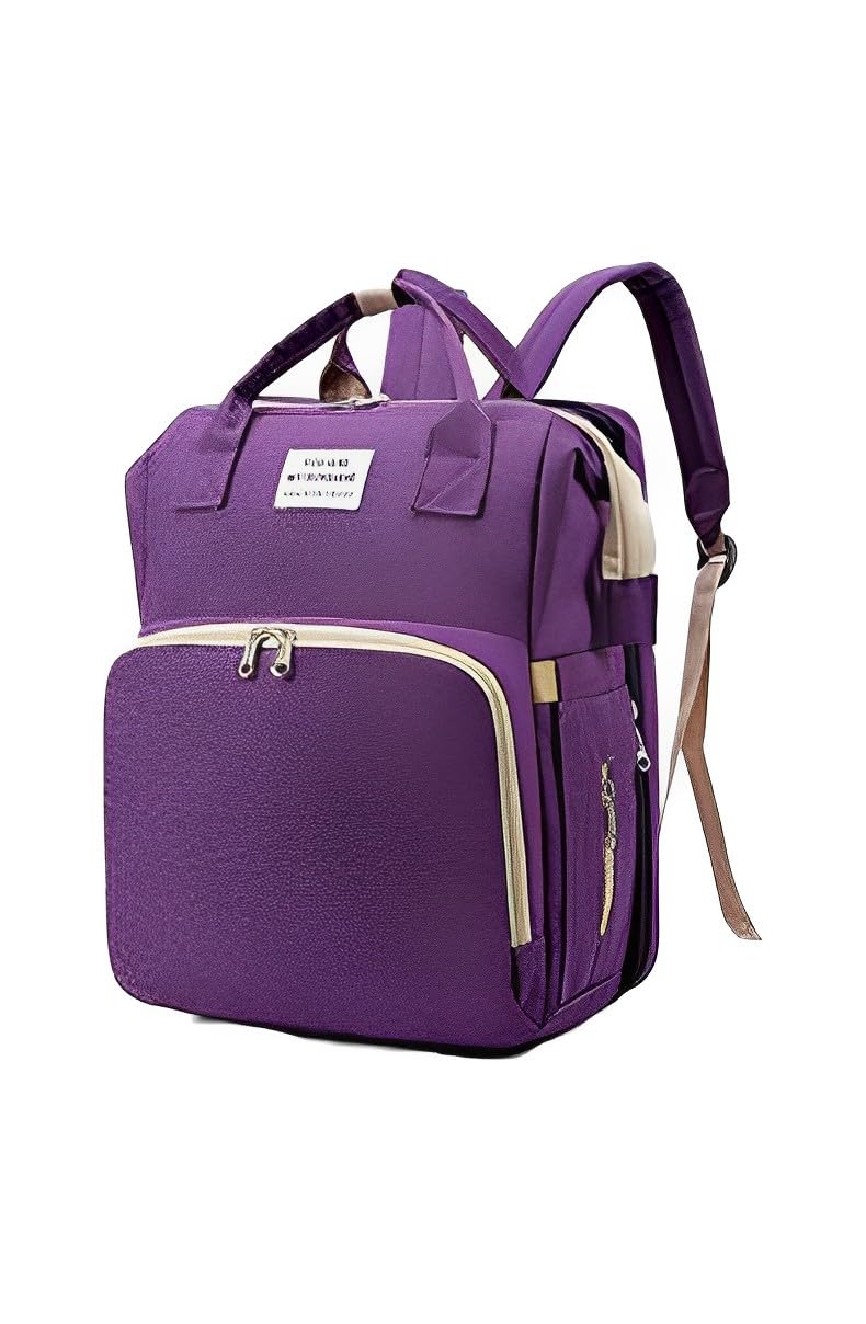 Portable folding Mummy Bag, Multifunctional Diaper Bag Backpack with Folding Crib, Waterproof Lightweight Large Capacity Nappy Bag for Outdoor Travel Shopping Camping, Shower Gifts.