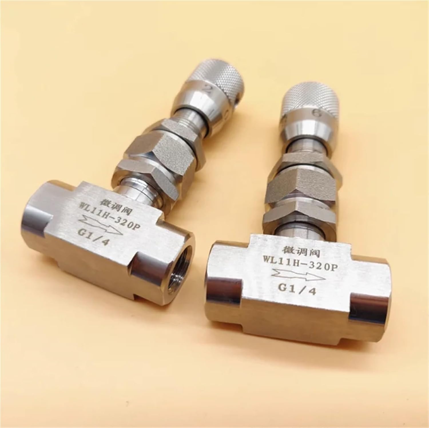 G 1/8" 1/4" NPT 1/2" Stainless Steel 304 Needle Valve Micro Adjustment Valve WL11H-320P Flow Regulating Valve 1pc(1/2",NPT Thread)