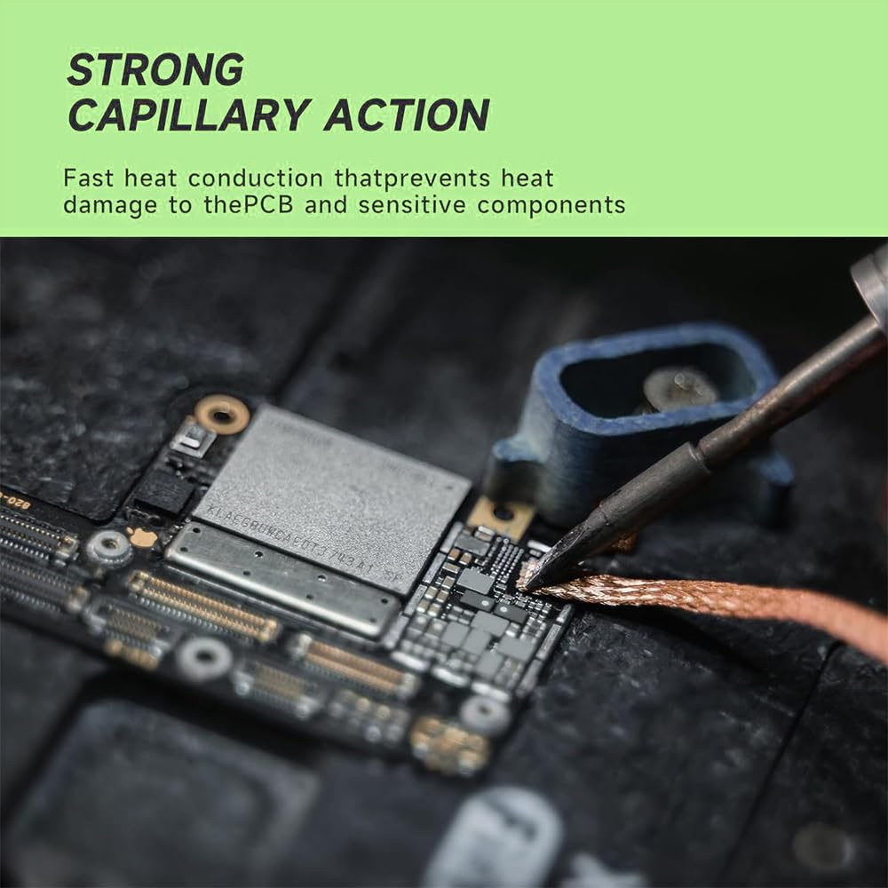 Treccia Dissaldante,Confezione da 4 Treccia di Dissaldatura di Alta Qualità Filo Dissaldante in Rame Puro Nelle Larghezze 2 mm/2,5 mm/3 mm/3,5 mm per Riparazioni Elettroniche e Dissaldatura di PCB