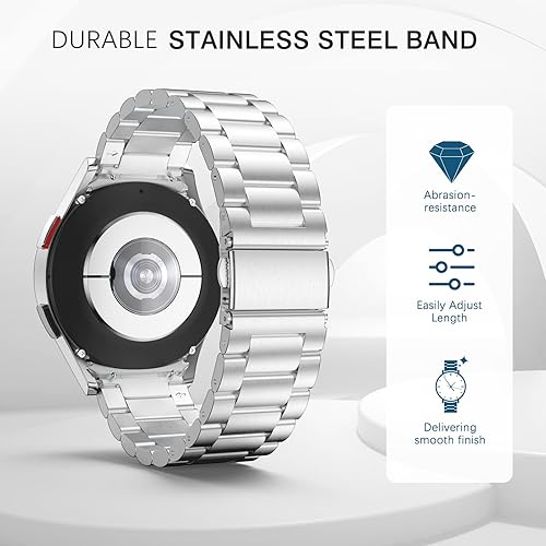 Miniatura 3 de MoKo Correa de metal compatible con Samsung Galaxy Watch 6 1.575 in 1.732 in6 Classic 1.693 in 1.850 inWatch 5 Pro 1.772 inWatch 54 1.575 in 1.732