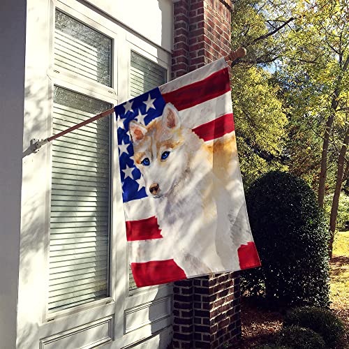 Husky Sibérien grand drapeau de maison décoratif multicolore en toile
