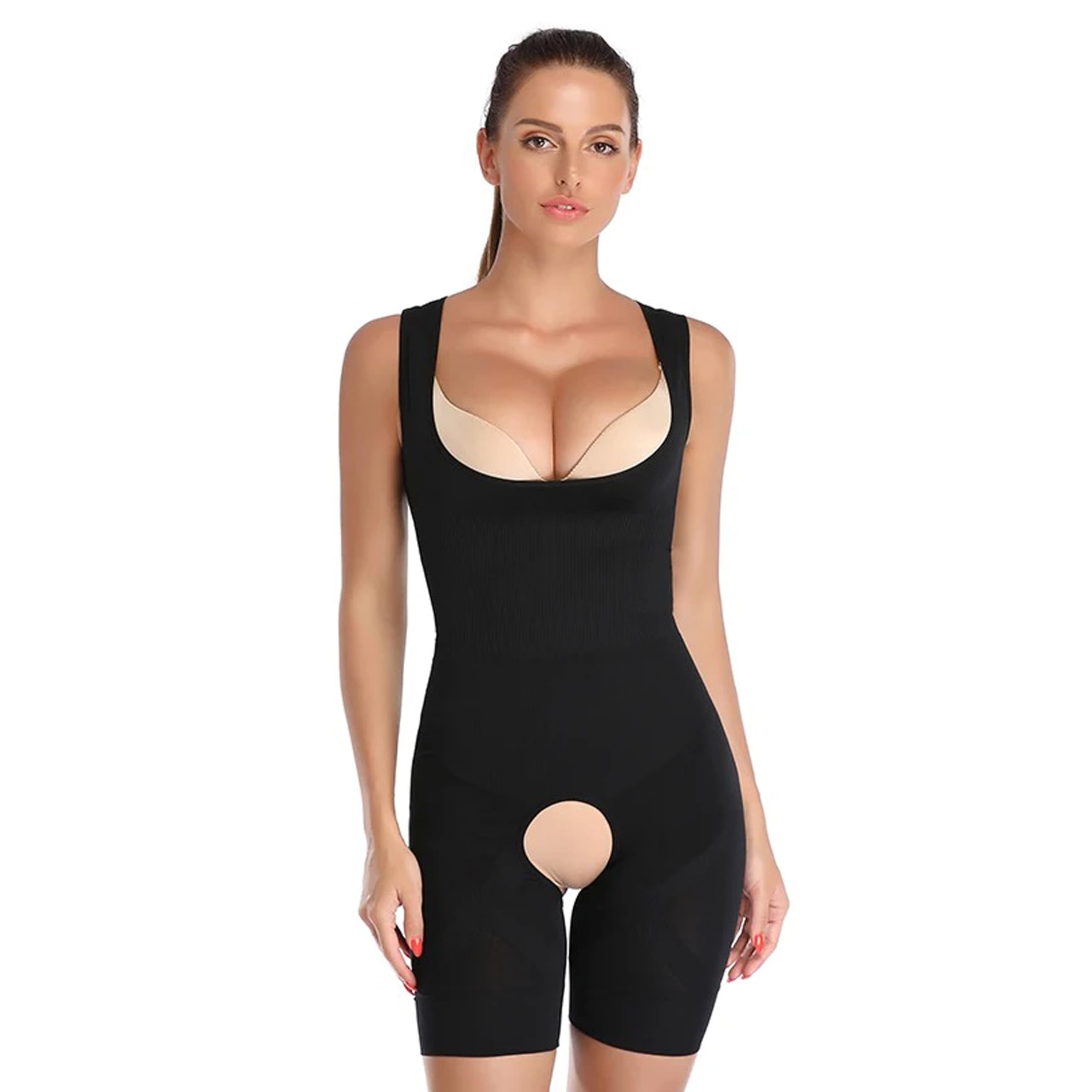 F FASHIOL.COMFashiol Women's Full Body Shapewear Bodysuit Stretchable Spaghetti Straps Stretchable Tummy Tucker Body Shaper One Piece