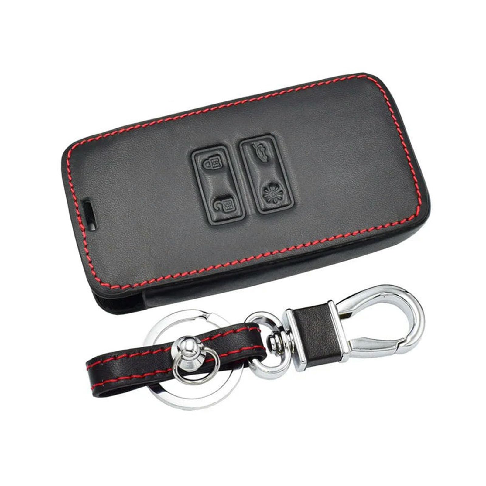 Key Fob Cover Genuine Leather with Keychain,Leather Key Case Key Shell Keyless Smart Key Fob for Renault Megane 2016-2021