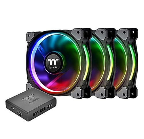 Miniatura 15 de Thermaltake Riing Plus 12 RGB TT Premium Edition 4.724 in Circular habilitado por software 12 LED RGB Riing Case/ventilador de radiador - Paquete