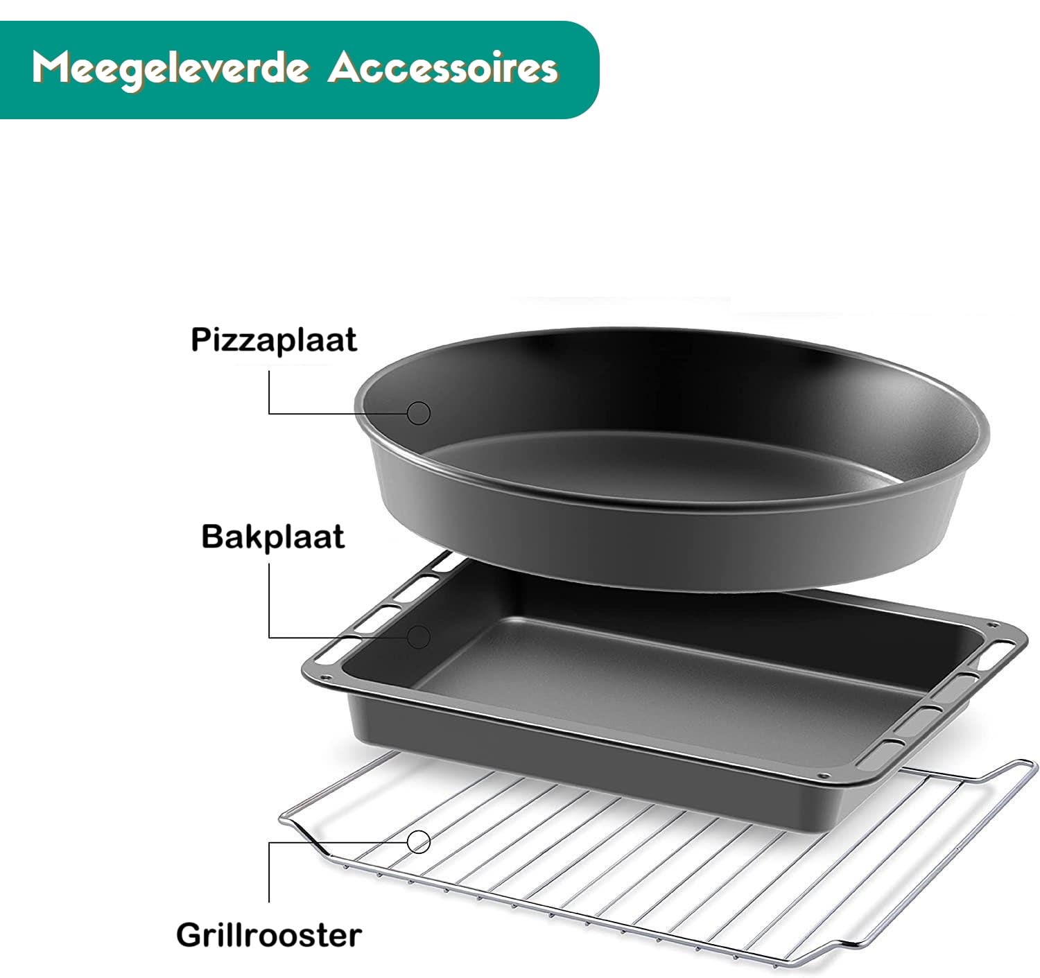 Four Autonome L - 50 litres - 2000 W - Finition Inox - Air Chaud - Intérieur émaillé facile à nettoyer