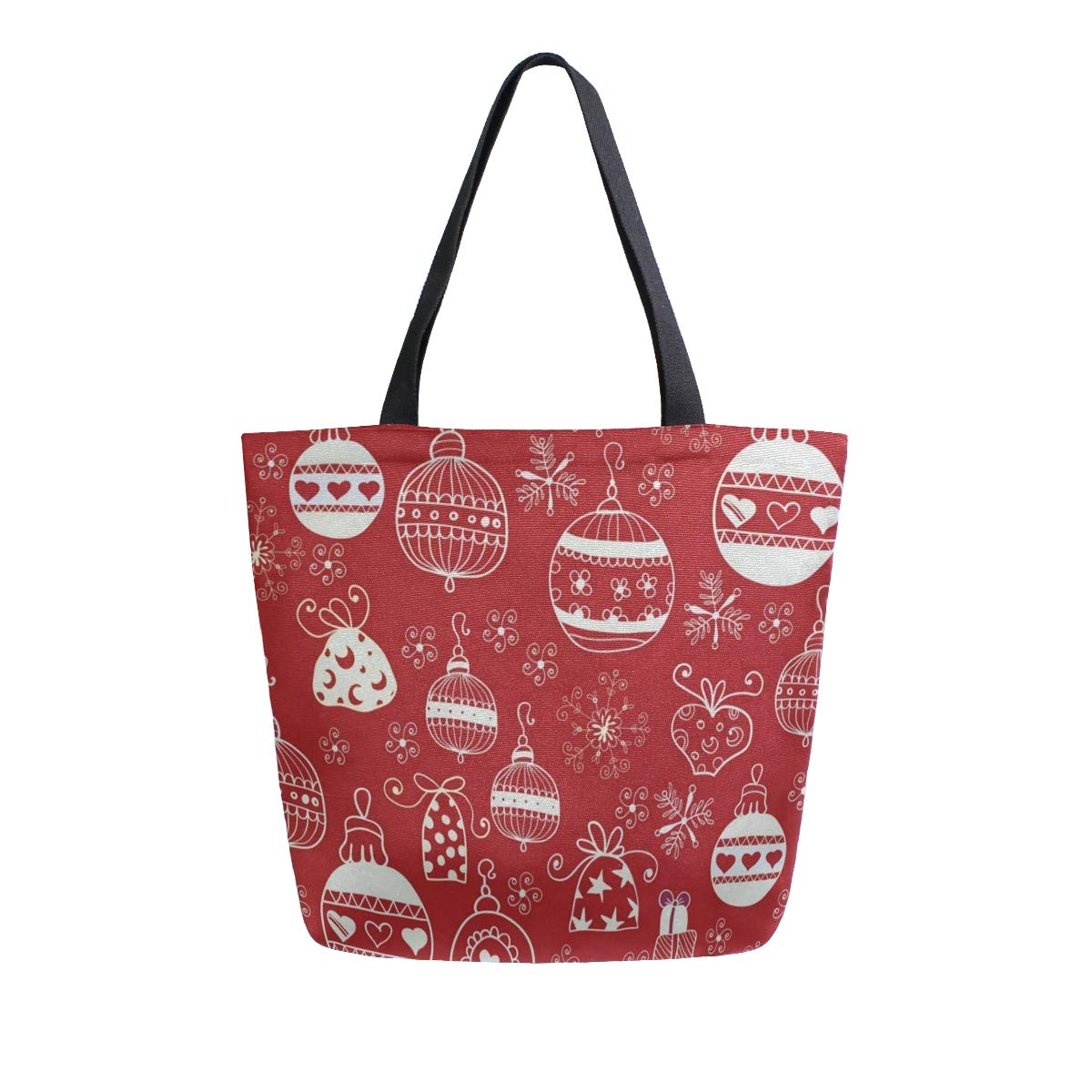 Canvas Tote Bag Christmas Ball Canvas Bookbag Shoulder Handbag for Women Men