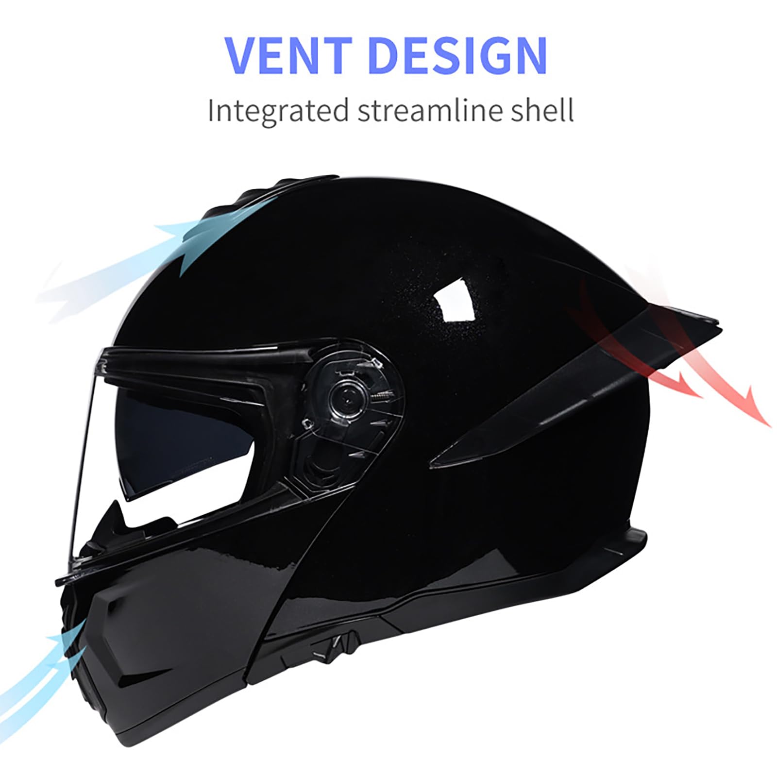 Modułowy Kask Motocyklowy, Kask Pełnotwarzowy Flip-Up Zatwierdzony przez DOT, Kasks Wyścigowy do Motocykli Drogowych, z Podwójnym Wizjerem, dla Dorosłych, Mężczyzn i Kobiet