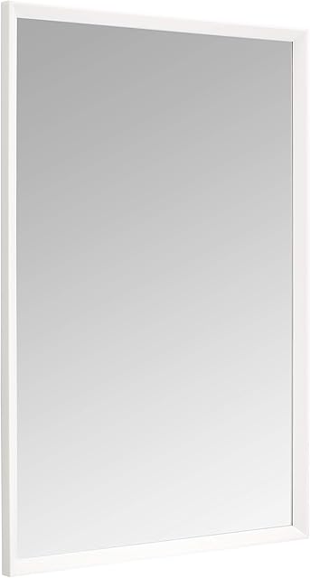 Amazon Basics Rectangular Wall Mirror 60.9 x 91.4 cm - Peaked Trim, White