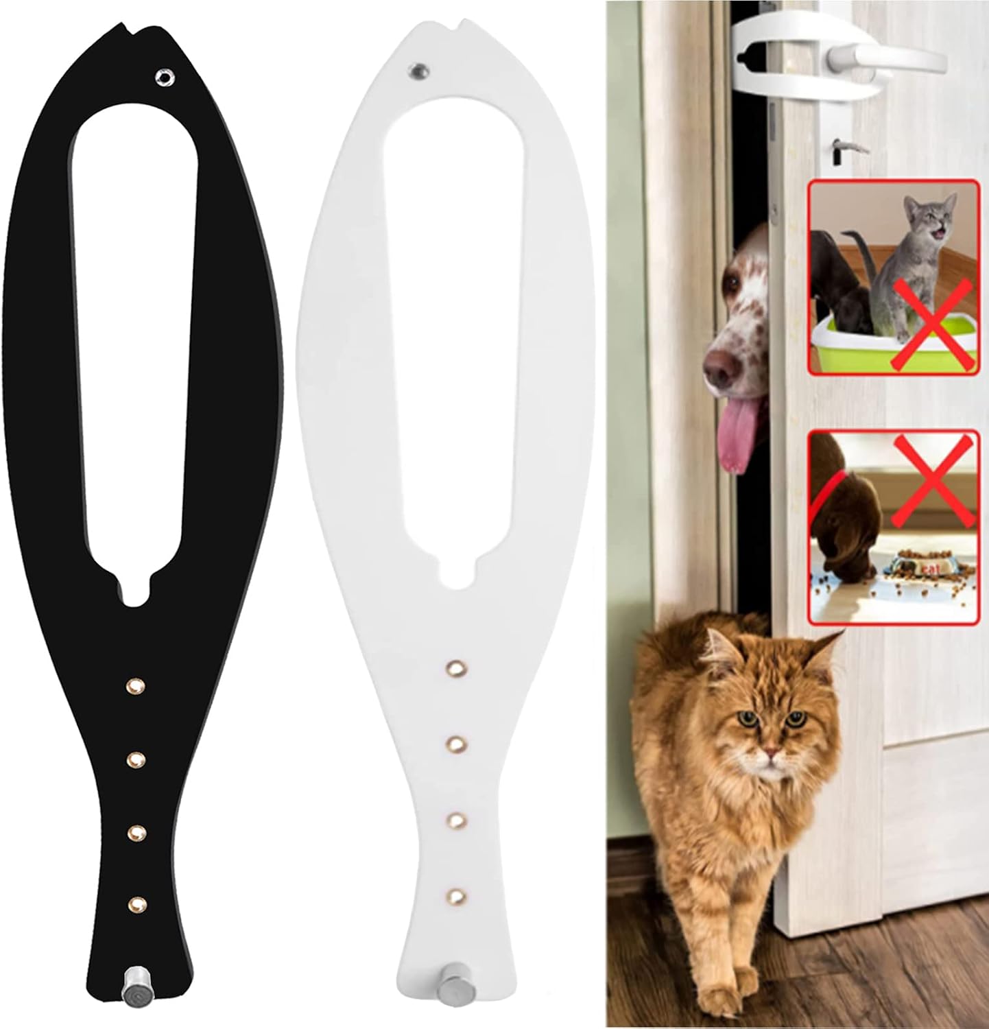 2Pcs Sturdy Cat Door Holder Latch, Adjustable Cat Door Stopper Alternative Cat Door Open Five Sizes 2.5”-6" for Dog Proof and Safe Baby…