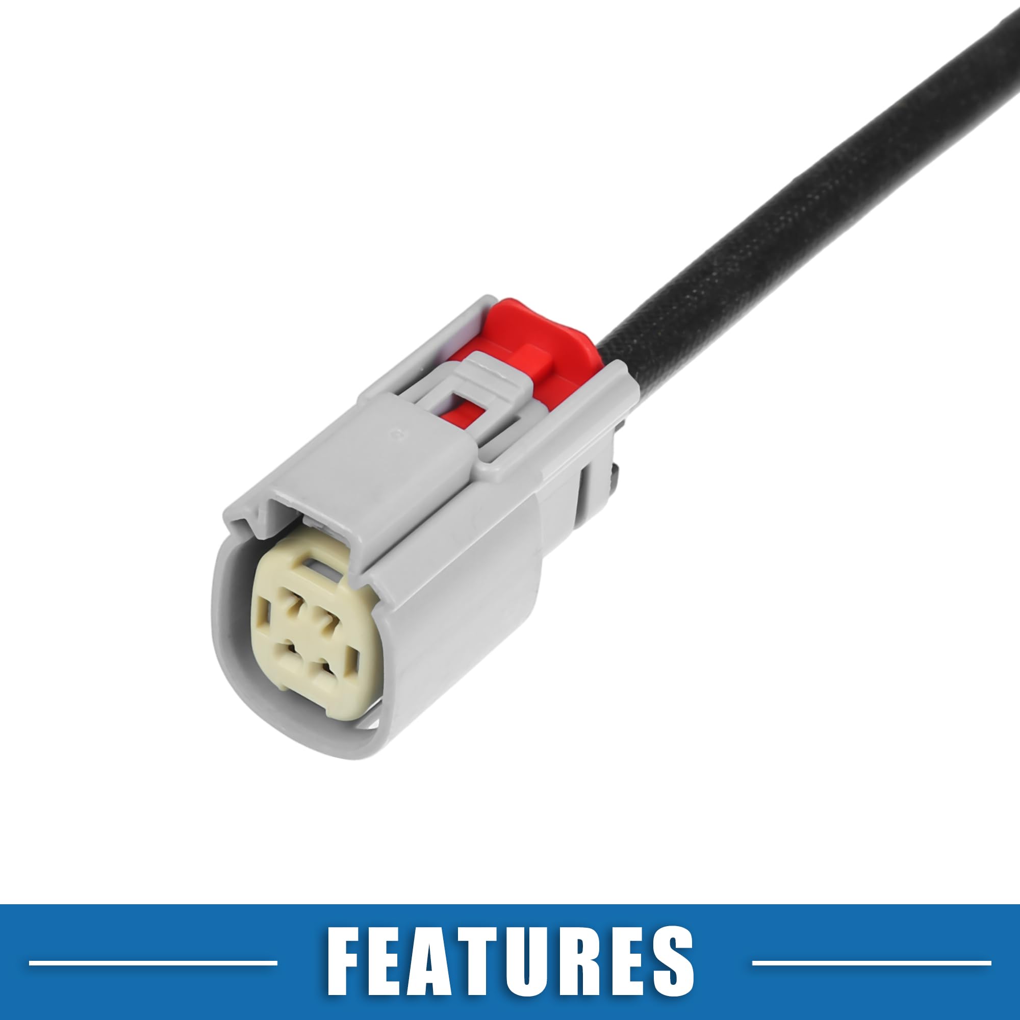 A ABSOPRO Sensor De Oxígeno O2 Para Ford Transit-150 2016-2019 1Pc | Plástico, Metal, Negro, Tono Plateado, Gris, M18X1.5, 8.4X2.5Cm, Cable 38Cm, Para Ford E-350 2017-2019, Edge 2015-2018