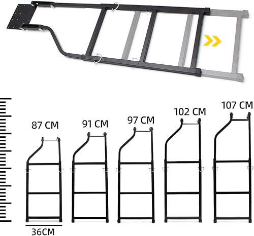 Miniatura 2 de Escalera para portón trasero, accesorios para camioneta, extensión universal con tornillos hexagonales autoperforantes de acero inoxidable