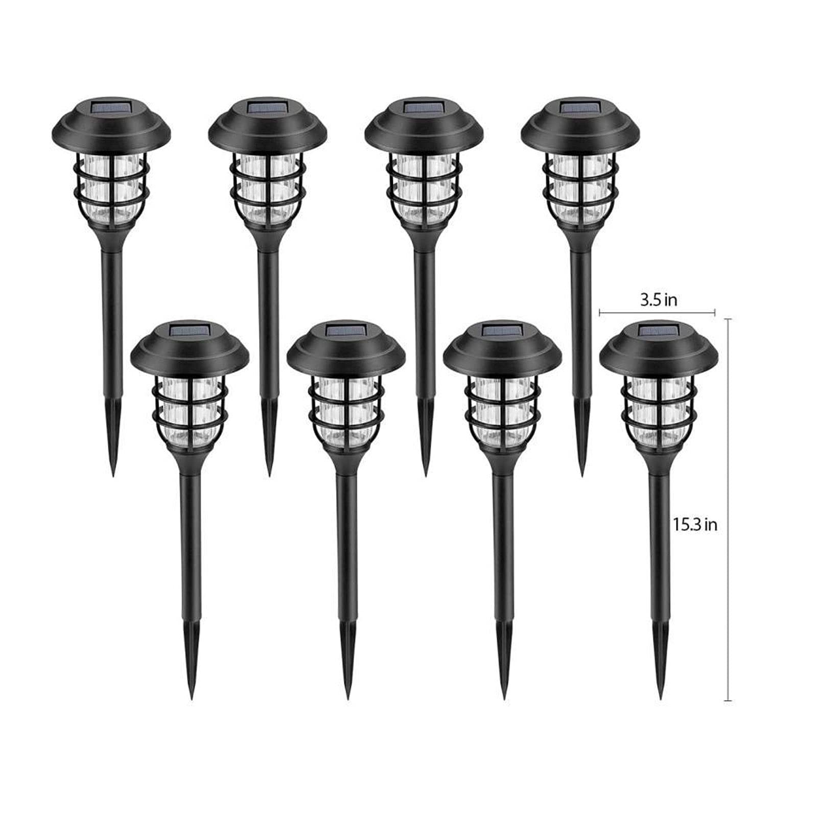 8er-Pack Solar-Wegeleuchten for den Außenbereich, helle LED-Solar-Gartenleuchten, Solar-Landschaftsleuchten for den Außenbereich, wasserdicht for Gärten, Wege, Gehwege und Einfahrten Lampen