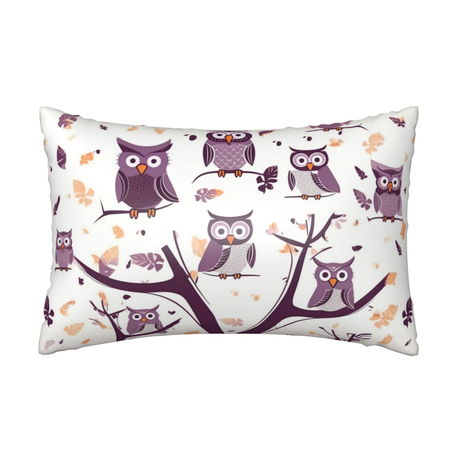Satin Pillowcase for Hair and Skin, Owl Tree Branches Pillow Case Queen Size 20x30 Inches, Cooling Silky Pillowcases with Zipper Ultra Smooth and Soft Pillow Cover for Sleeping
