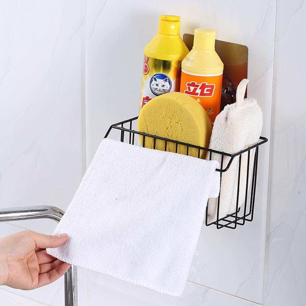 Zinley New Stainless Steel Wall Hanging Bathroom Shower Caddy Basket Shelf for Bathroom Sink Sponge Holder, Shampoo, Conditioner, Liquid and Toothbrush Holder with Kitchen Towel Rack Stand 3