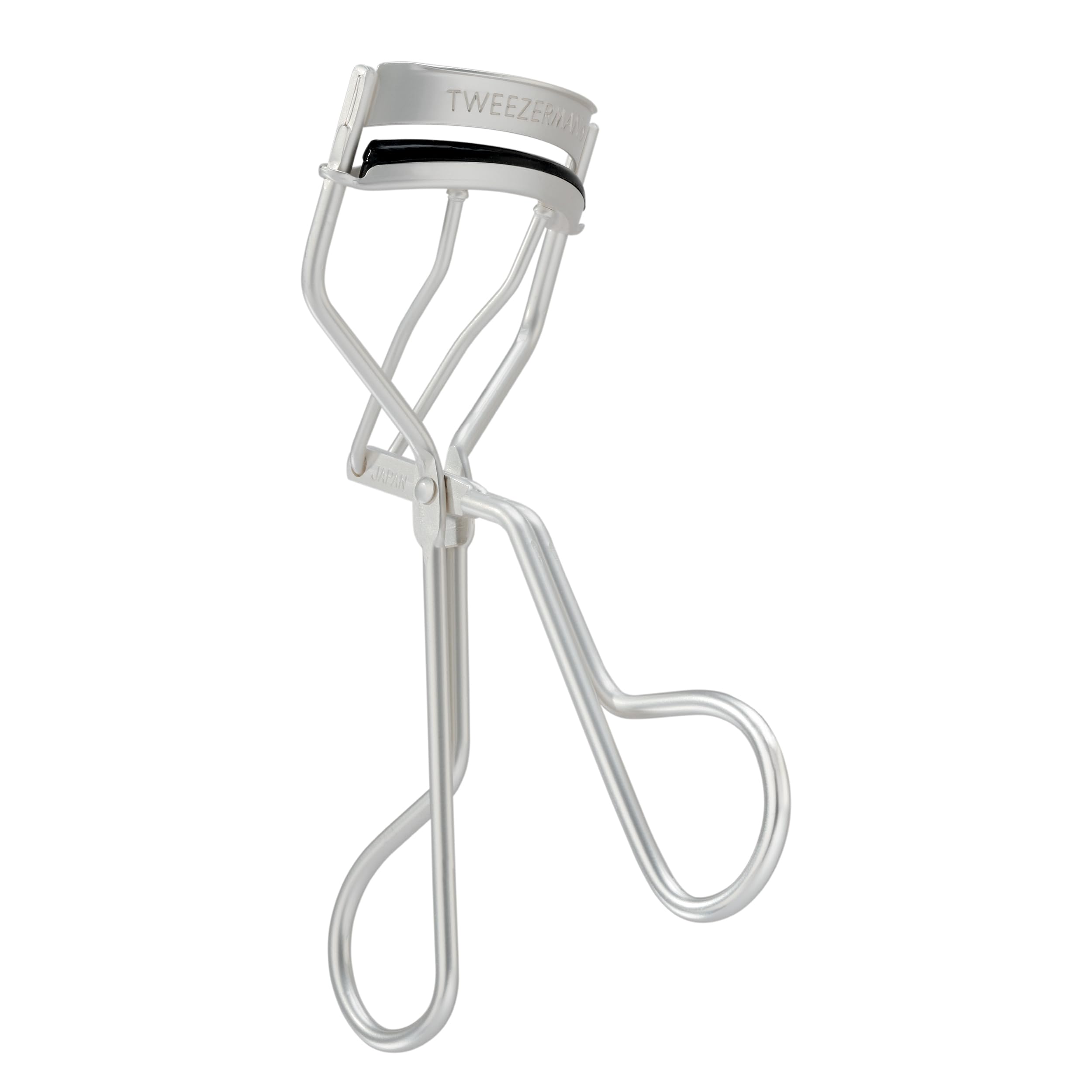 TWEEZERMAN Rizadores de pestañas Curl 38 & Curl 60 (para ojos almendrados y redondos, con 3 almohadillas de repuesto, acero inoxidable)