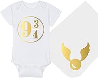 Vista 40 de Sombrero de bebé Wizard - Chosen One (tela negra - diseño dorado)