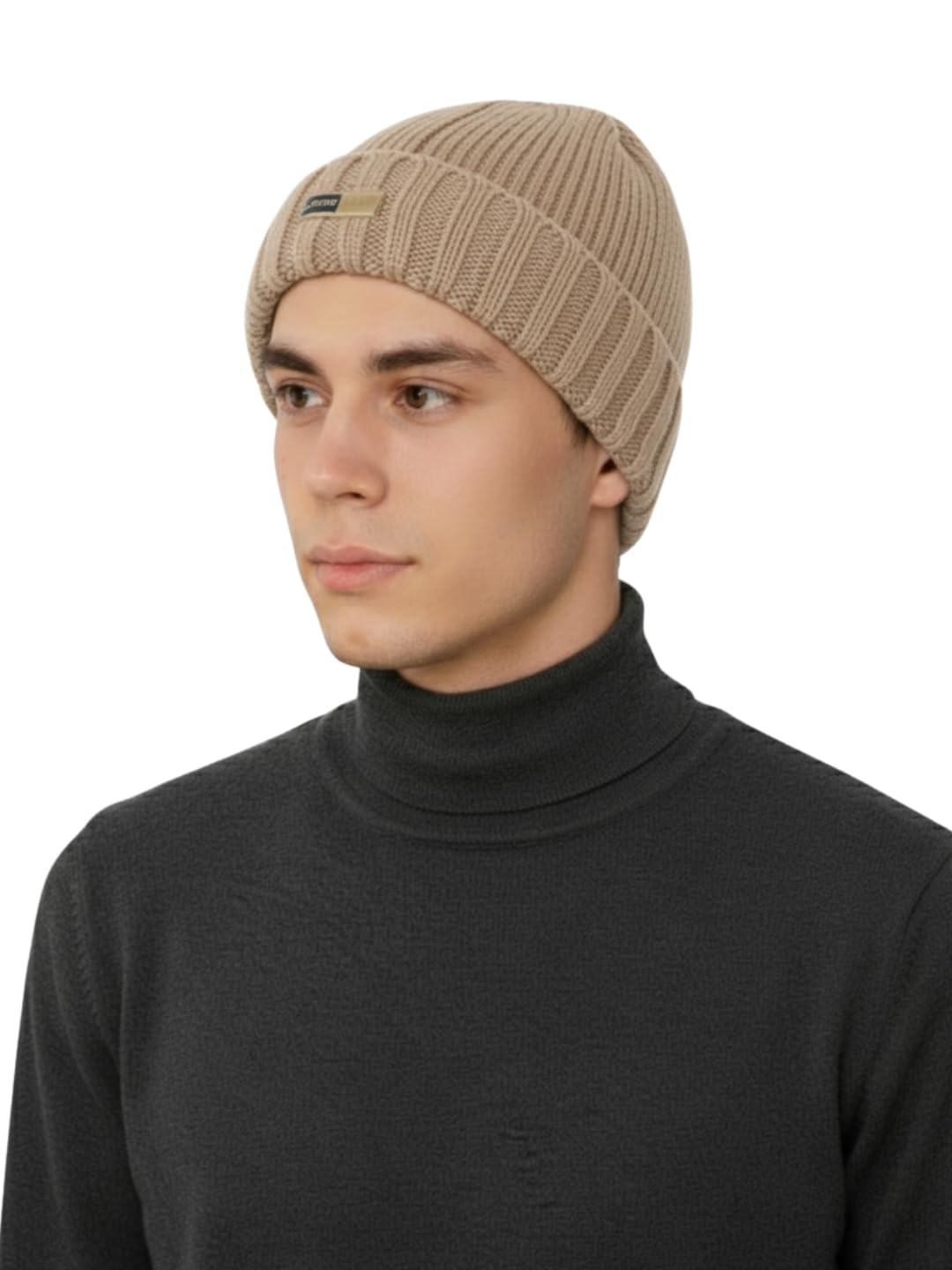 Men and Women Woolen Inside Fur Warm Winter Hat for Unisex Soft Wool Slouchy Stylish Skull Woollen Beanie Cap (4157)-image-20