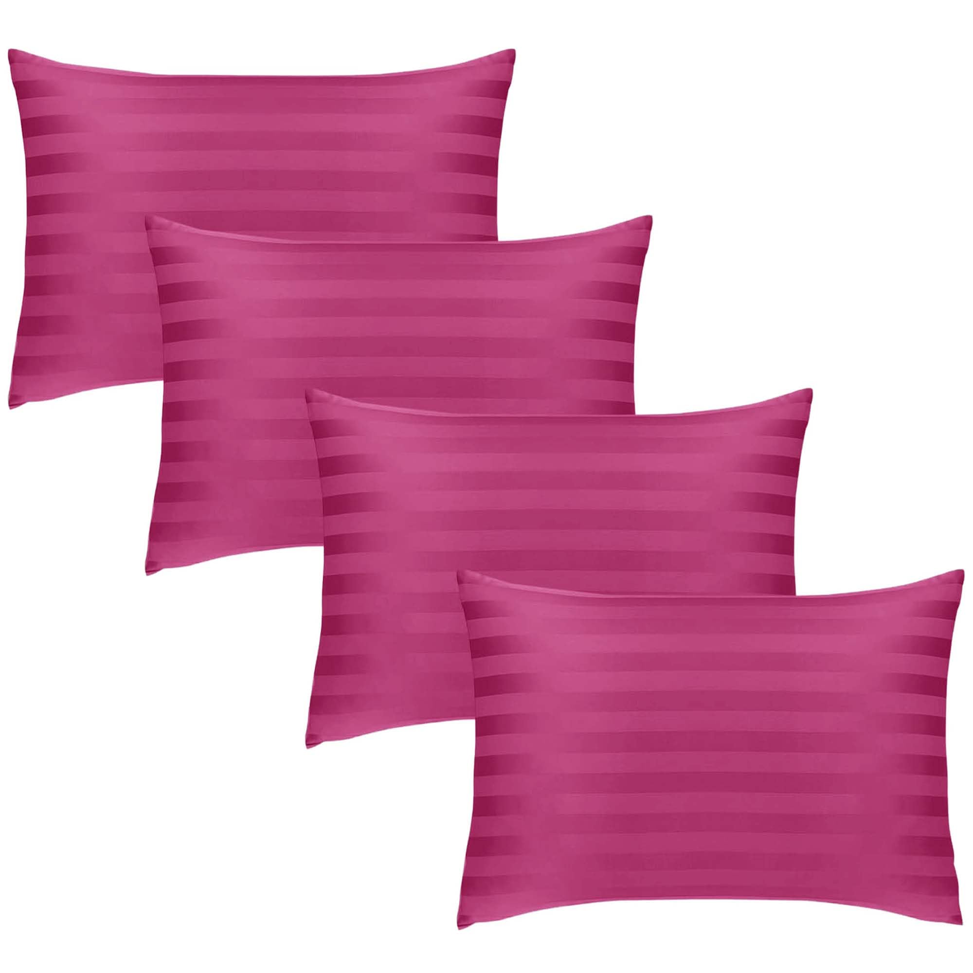 Hafaa Pillow Cases 4 Pack - Stripe Pink Pillowcases for Hair and Skin Brushed Microfibre Pillow Cases with Envelope Closure Super Soft Luxury Pillow Cover โ image 1