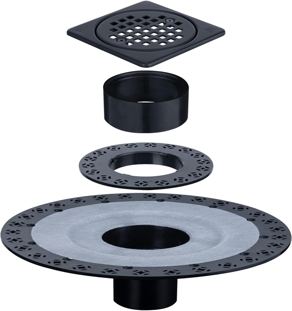 UNI-DRAIN Shower Floor Drain Kit with Vertical ABS 2 Inch Flange ...