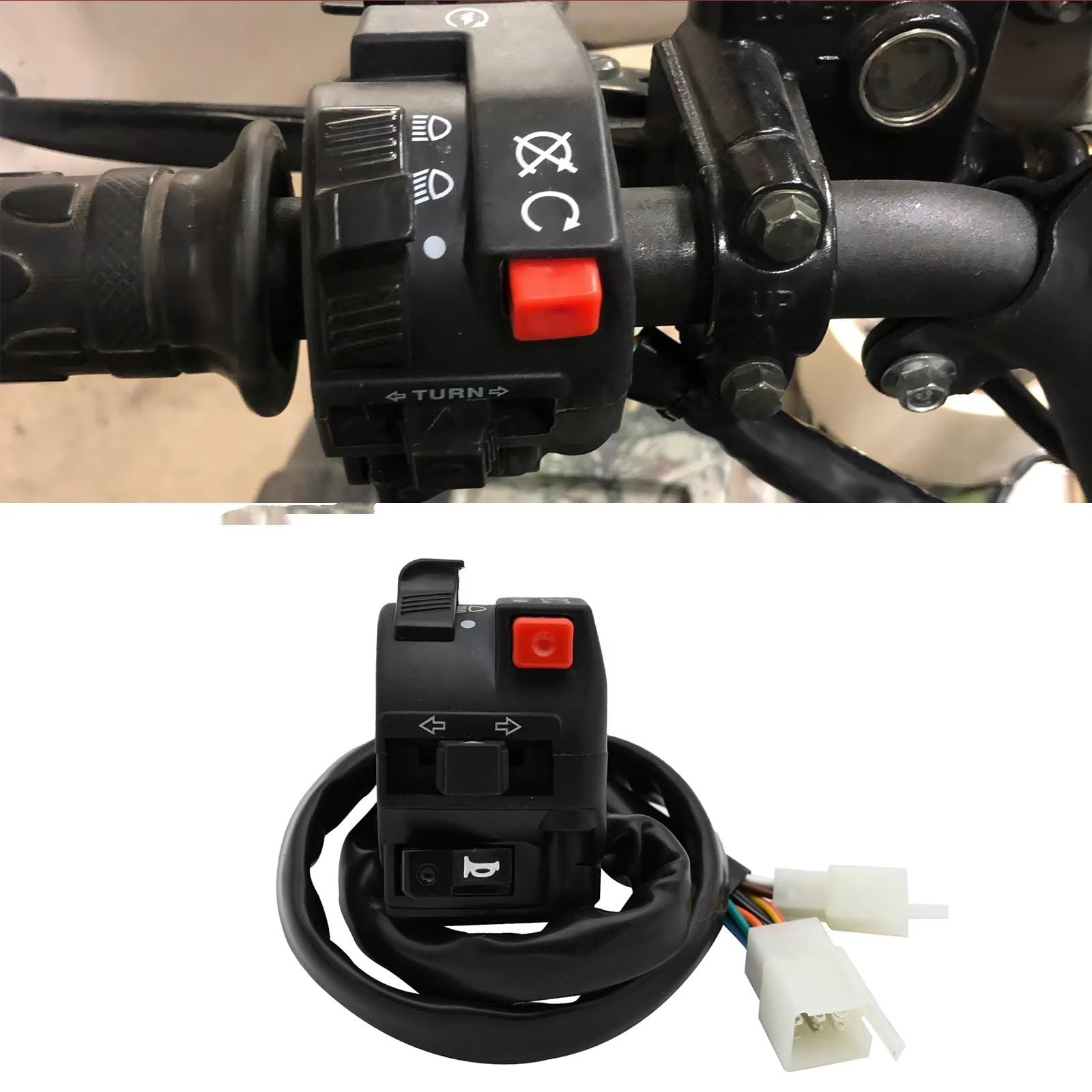 Interruttori Multifunzionali Per Moto Interruttore Dell'indicatore Degli Indicatori Direzione Del Clacson Universale Pulsante Della Luce Lontano Vicino Comando Manubrio(Switch)