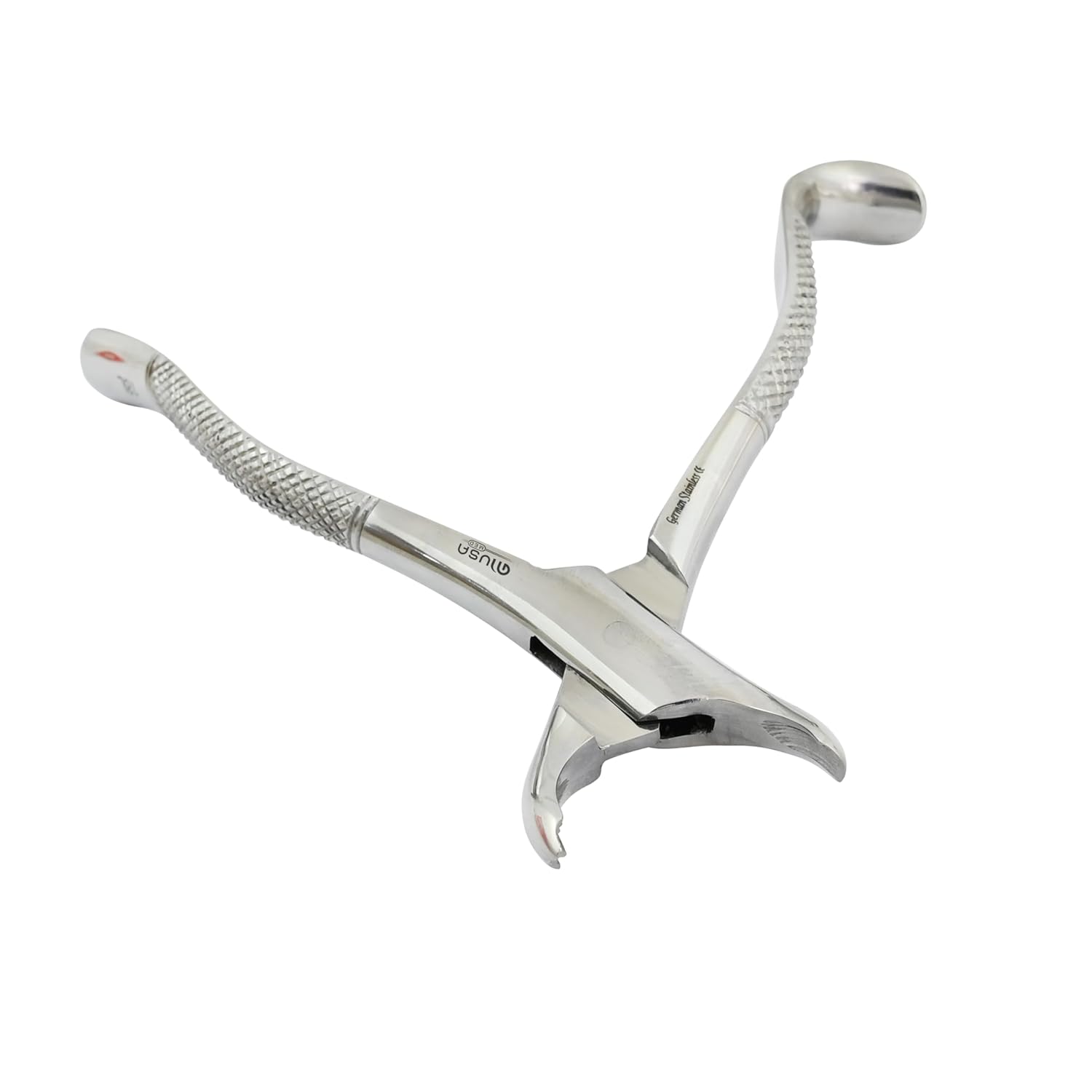 German Grade Dental Extracting Extraction Universal Forceps #18L - for Extracting Upper Left 1st & 2nd Molars from Alveolar Bone - Serrated Jaws & Sturdy Hook Handle Grip