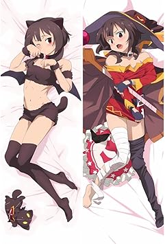 Megumin Anime Game Hugging Body Pillow Case Cover 59x20in/150x50cm Peach Skin DakimakuraB