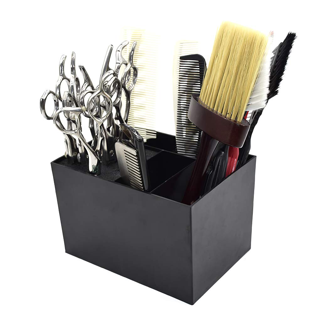 Hair Scissors Barber Storage Box Holder Hair Brush Organizer Black Hairdressing Groomer Tool Box Scissors Holder Rack