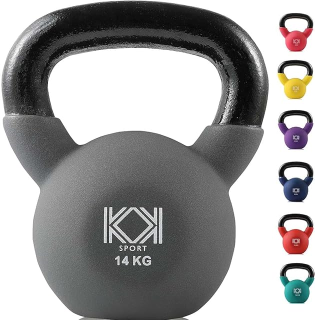 KK Kettlebells Cast Iron Neoprene Coated Weights Lifting Strength Training Home Gym Exercise