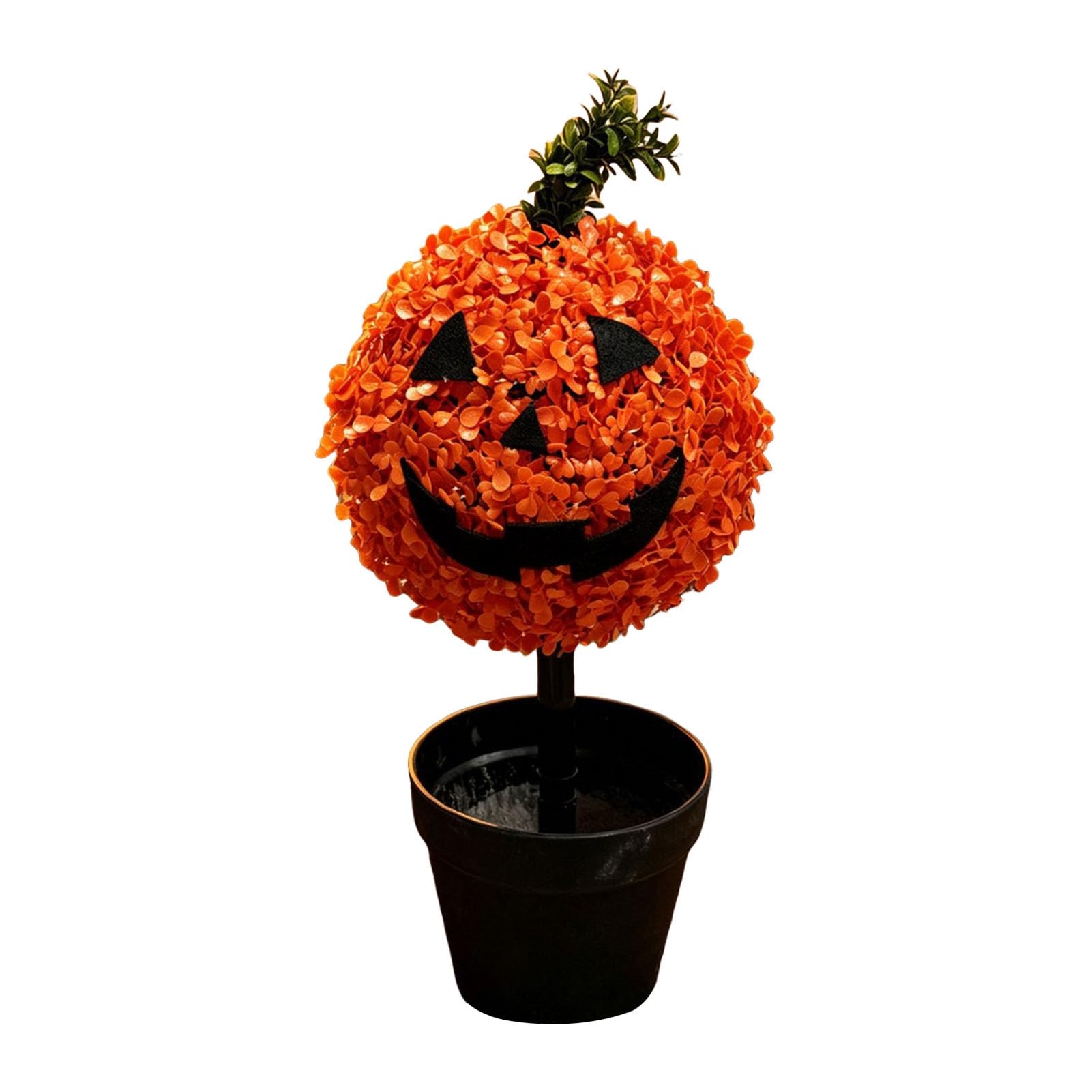 Sztuczne drzewo topiary z dyni, dekoracje zewnętrzne na Halloween | Trwała świąteczna jesienna dekoracja na ganek domowy trawnik ogrodowy B 1 szt