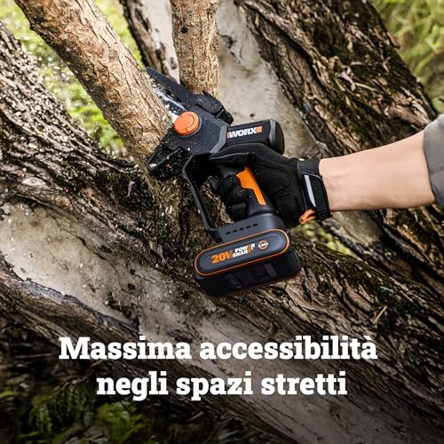 WORX WG327E.9 - Mini motosega a batteria, 20 V, senza batteria e - 7