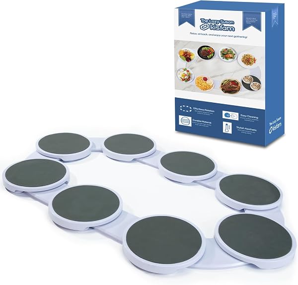 Kisfam Expandable Lazy Susan with Heatproof Trays