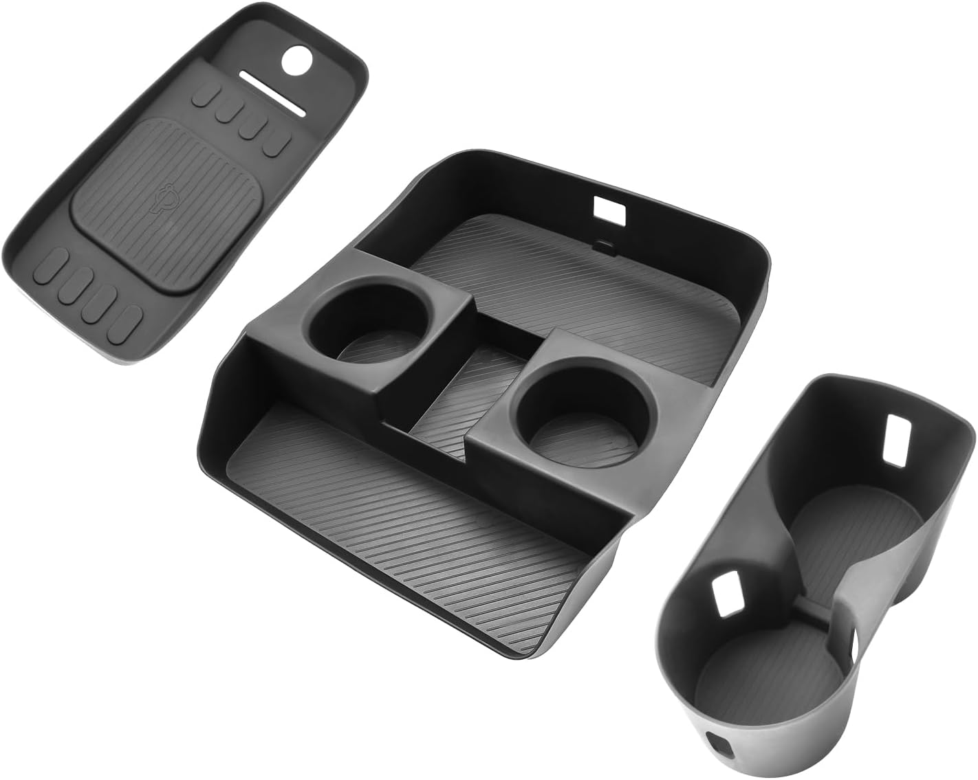 SHAOHAO 3 Pcs for 2026 Hyundai Palisade Lower Organizer for 2026 Hyundai Palisade Accessories Under Console Organizer & Cup Holder & Charging Mat 2026 Palisade LX3 Buttom Insert Box (Only for 7-Seat)