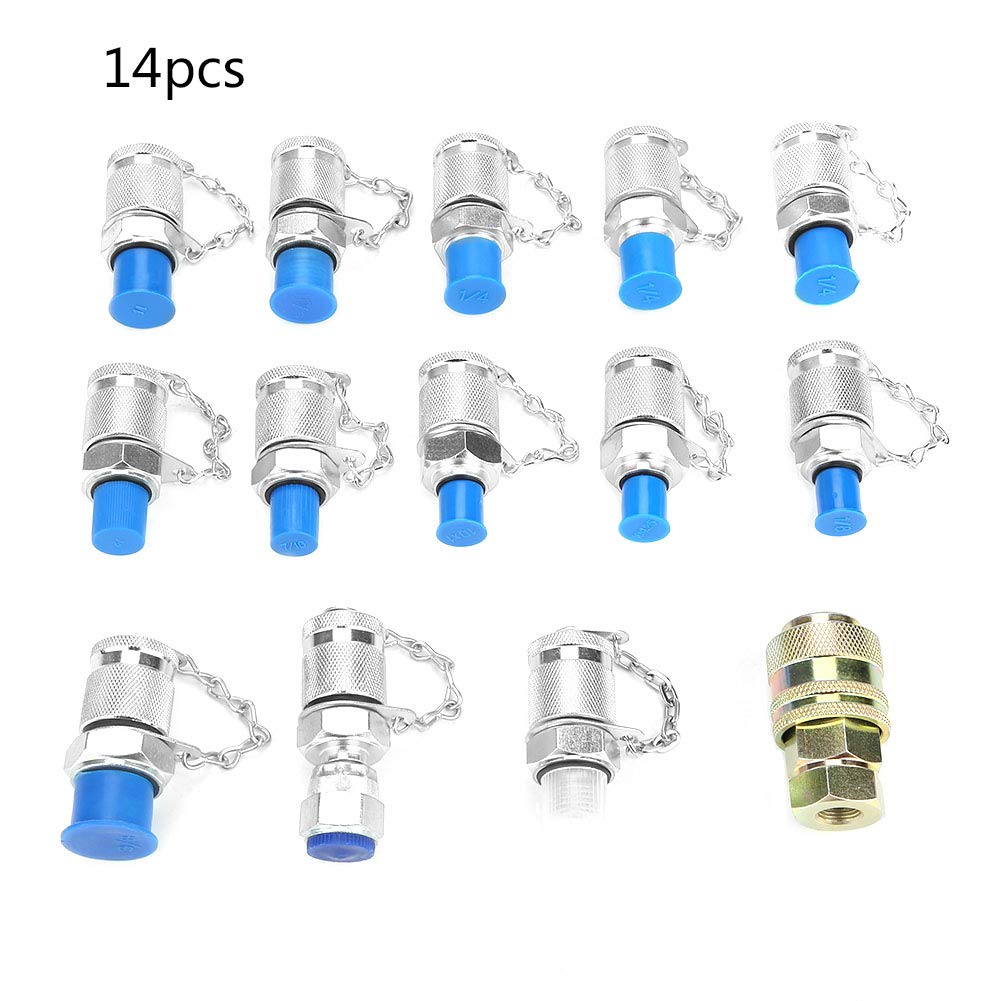 14-teiliges Hydraulisches Testadapter Kit, Hydraulikdruck estpunkt-Testkupplungs Adapter Set für Hydrauliksystem