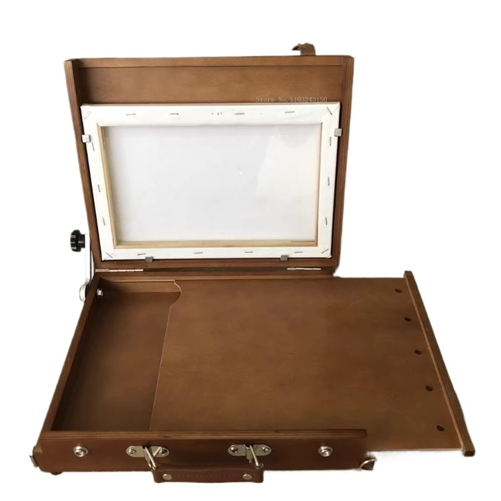 Tragbarer Malkoffer Ölgemälde-Box aus Holz kann angepasst Werden, um tragbare Kunst im Freien zu tragen, Skizzieren von Ölgemälden, Aquarellen, Malboxen for Studenten(Dark Color)