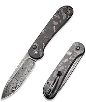 Vista 7 de CIVIVI C2103A Elementum - Navaja de bolsillo plegable con hoja de 3.47" 14C28N, mango de G10, con bloqueo de botón para EDC (Negro)