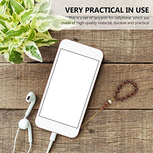 Hemobllo 2 peças de contas de madeira para telefone cordão estilo chinês, pingente de conta, chaveir