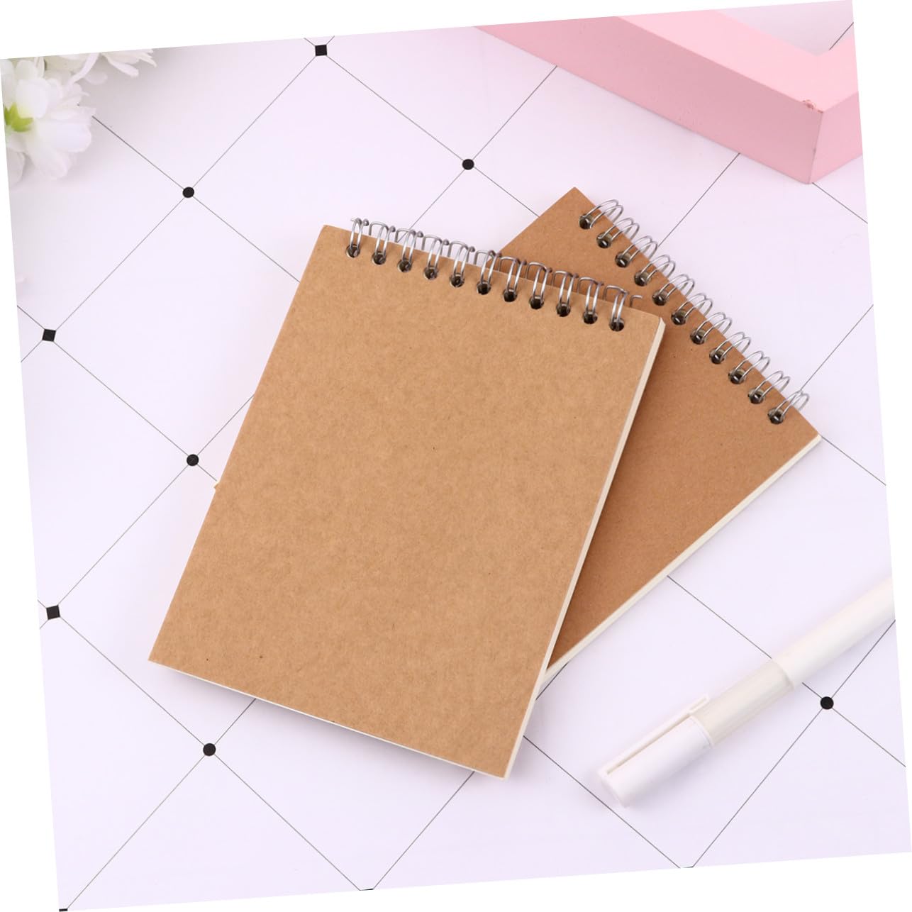 Hemobllo 12 pezzi Quaderni Kraft Spiralati e Appunti Blocco Note per Scuola e Ufficio Copertina Resistente Pagine Lisce per Scrittura e