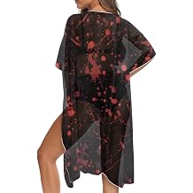 Irisjudy Ghost Women's Bathing Suit Cover Up Swimwear, Christmas Open Front Kimono Long Swimsuit Cardigan Plus Size Loose
